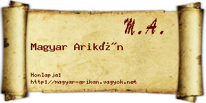 Magyar Arikán névjegykártya